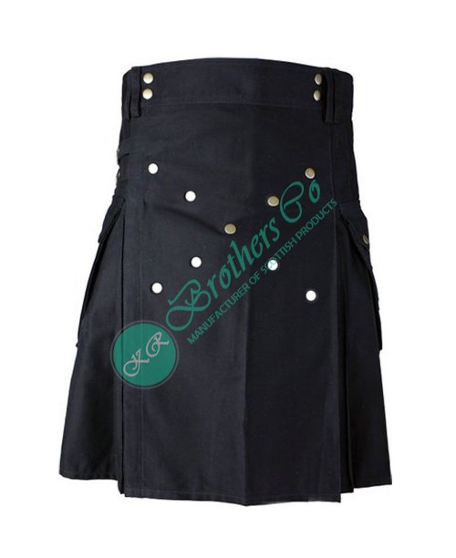 Men Cross Button Style Utility kilt